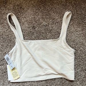 NWT Aritzia Wilfred Vacay Cropped Tank Light Birch sz M